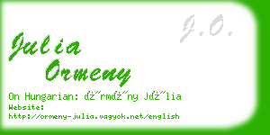 julia ormeny business card